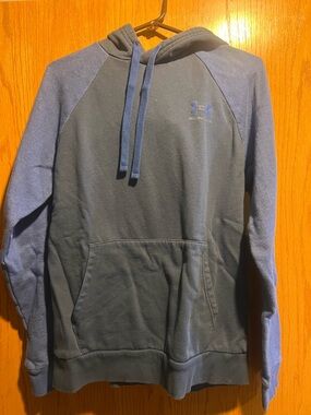 Under Armour Men's Dark Gray and Blue Hooded Pullover